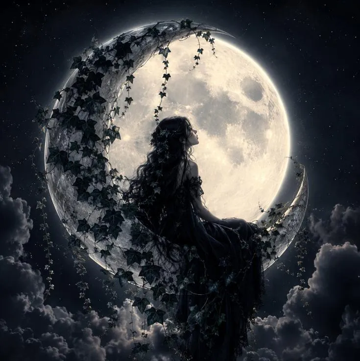 Moon PFP #14 (black and white, full moon)