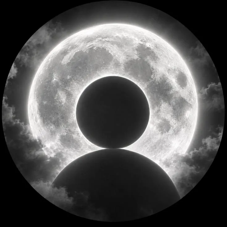 Moon PFP #2 (black and white, full moon)