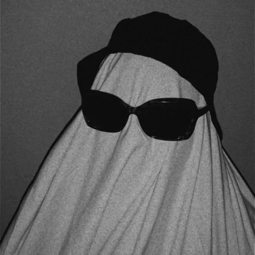 Nonchalant PFP #1 (black and white, ghost, sunglasses)