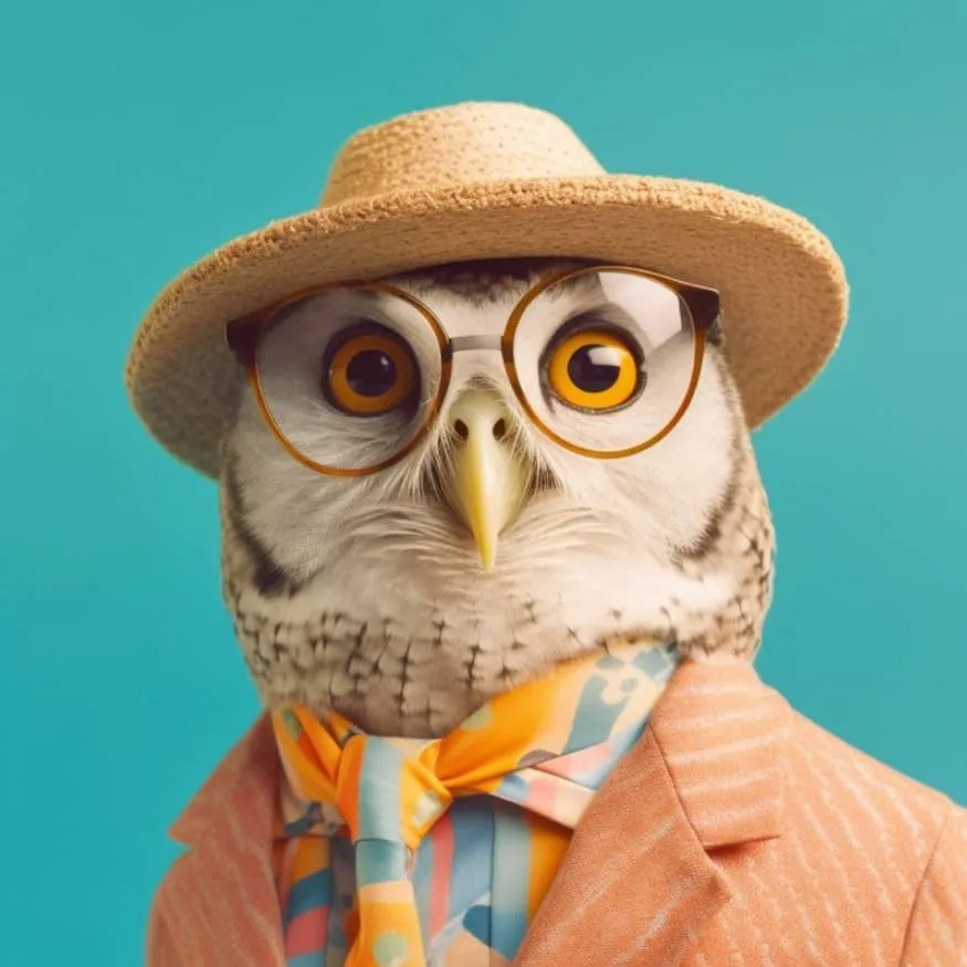 Owl PFP #4 (funny, glasses, hat)