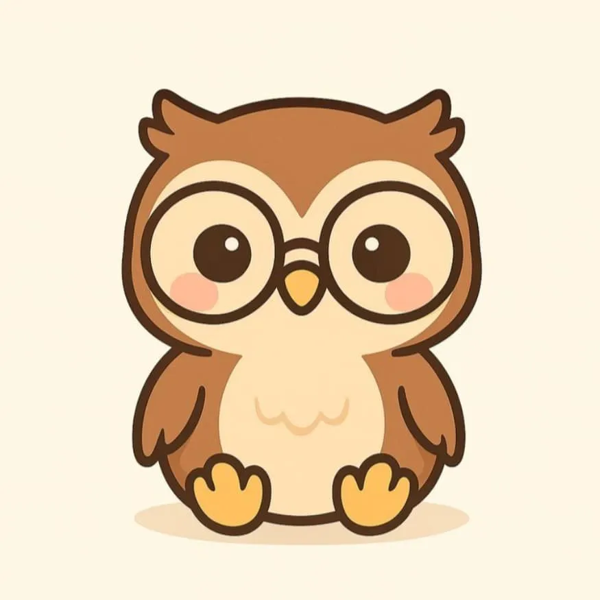 Owl PFP #7 (cartoon, cute, glasses)