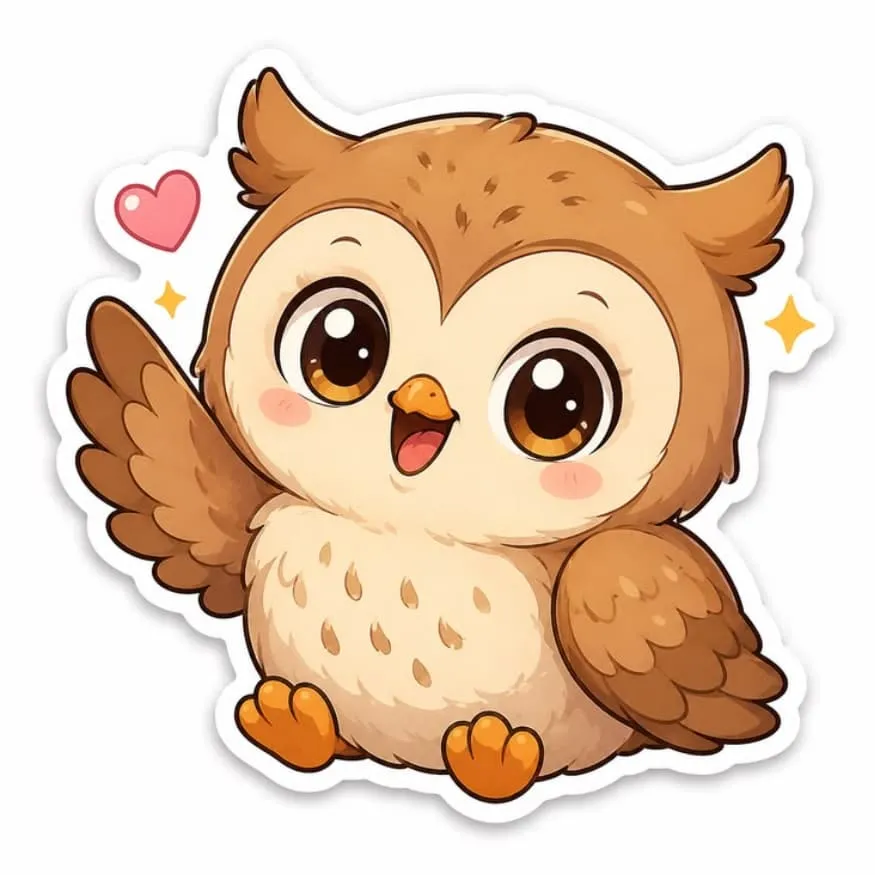 Owl PFP #8 (cartoon, cute, heart)