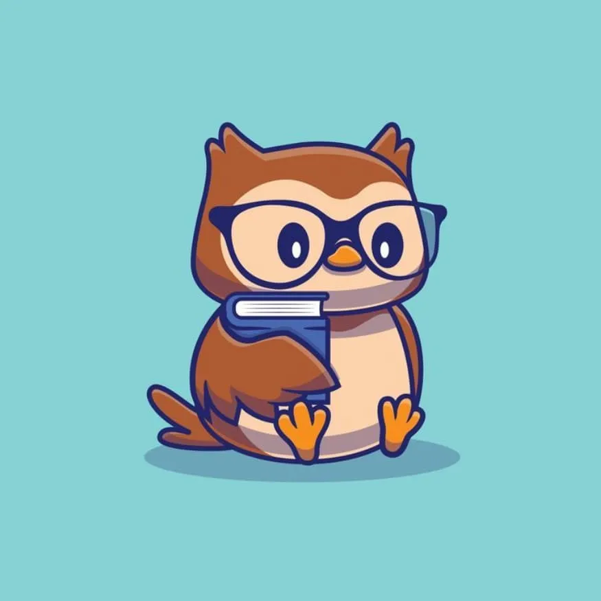 Owl PFP #9 (books, cartoon, glasses)