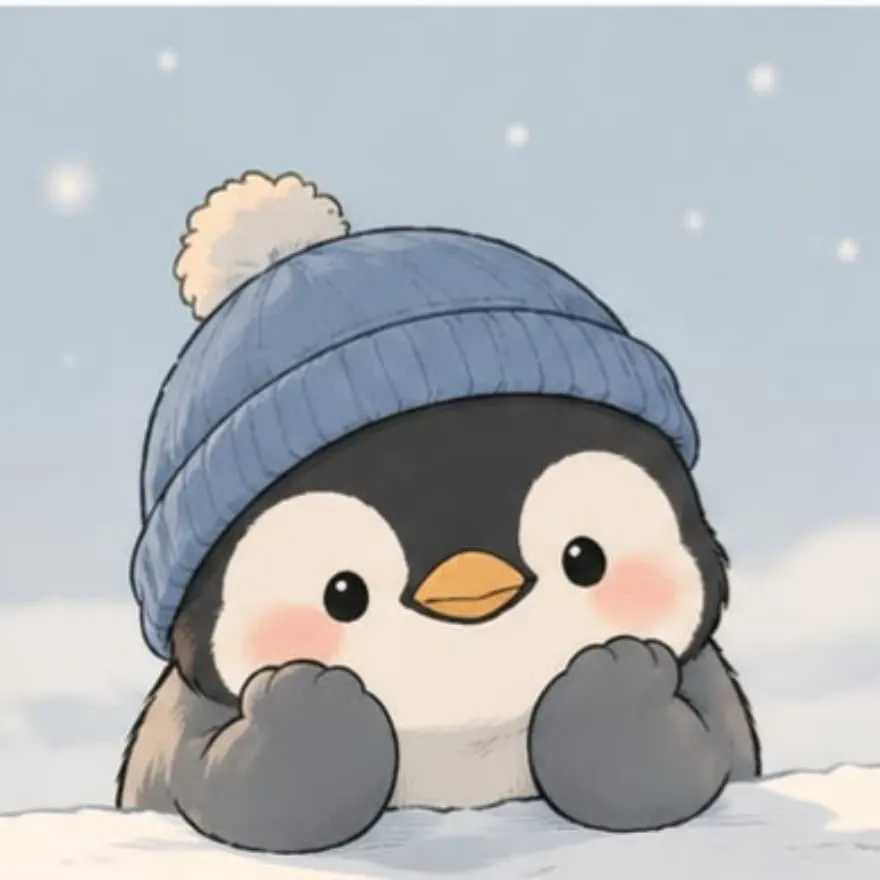 Penguin PFP #13 (cartoon, hat, winter)