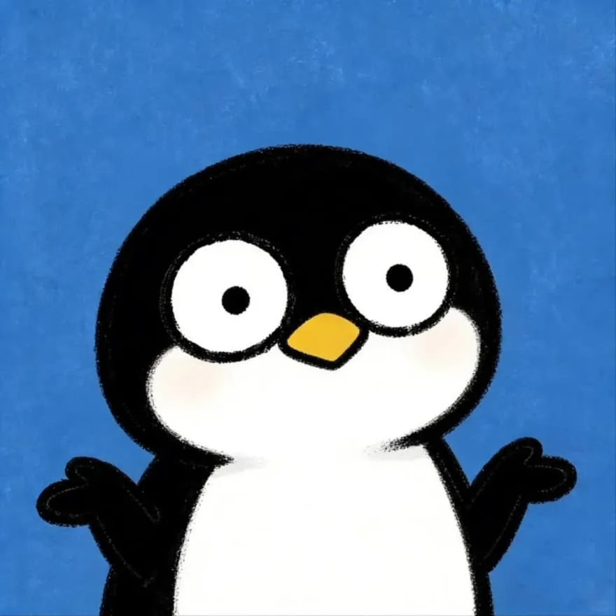 Penguin PFP #18 (blue, cartoon, funny)