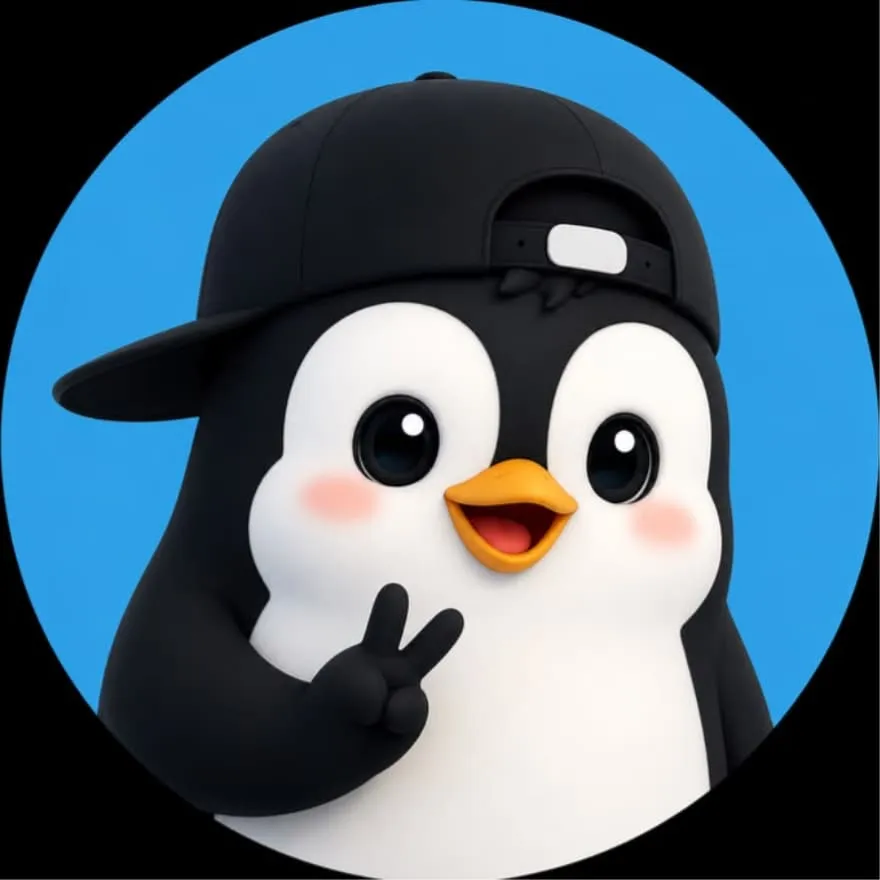 Penguin PFP #2 (blue, cartoon, cute)