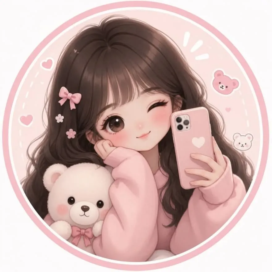Pink PFP #27 (cartoon, cute, girl)
