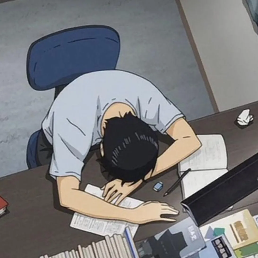 School PFP #22 (anime, funny, studying)