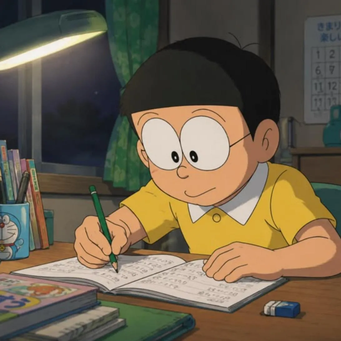 School PFP #24 (cartoon, studying)