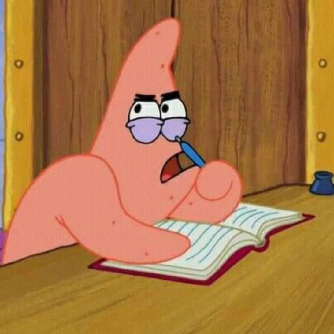 School PFP #26 (cartoon, funny, studying)