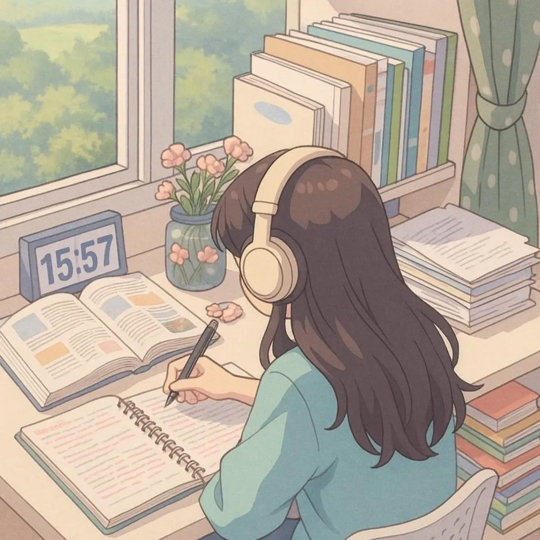 School PFP #27 (aesthetic, studying)