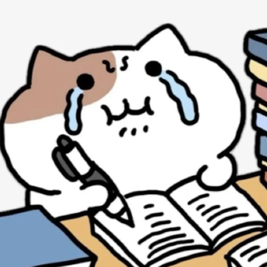 School PFP #29 (cartoon, funny, studying)