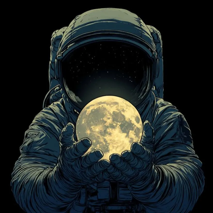 Space PFP #5 (astronaut, dark, moon)
