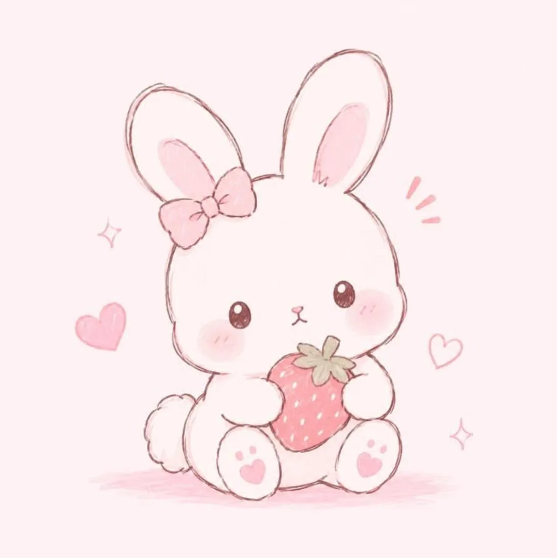 Strawberry PFP #16 (bunny, cute, pink)