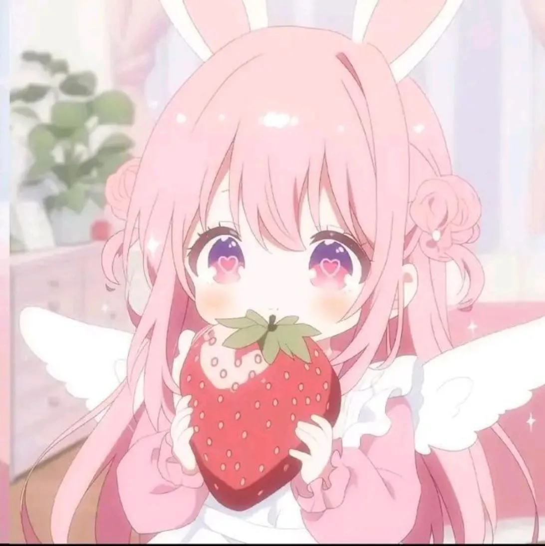 Strawberry PFP #8 (anime, girl, pink)
