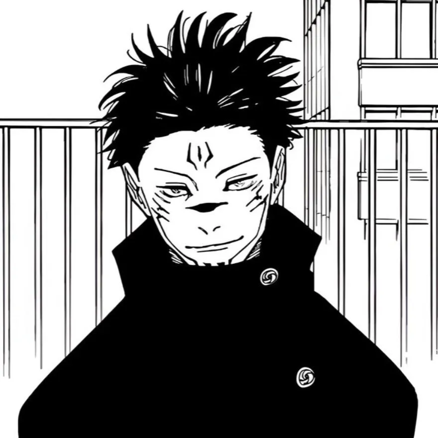 Sukuna PFP #21 (black and white, manga)