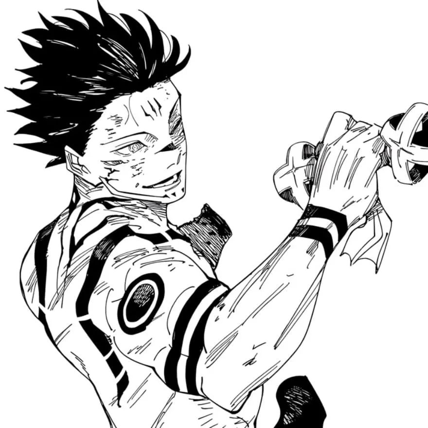 Sukuna PFP #23 (black and white, manga)
