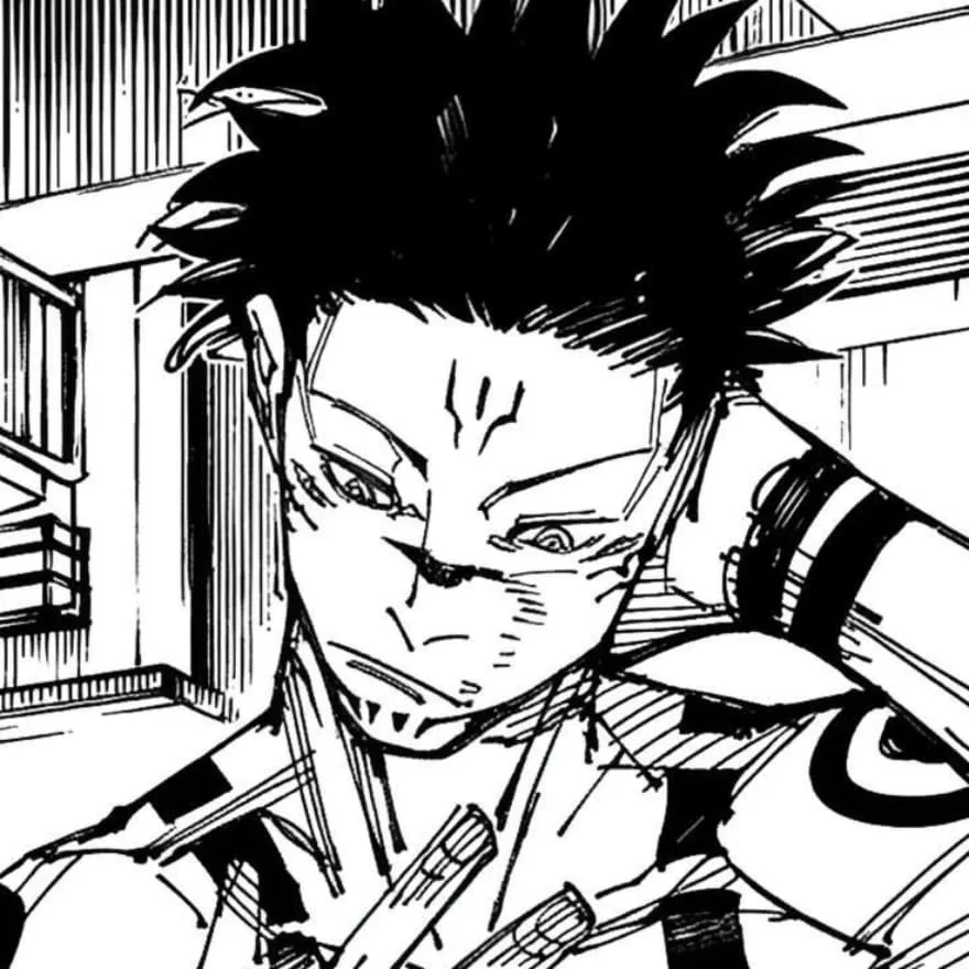 Sukuna PFP #31 (black and white, manga)