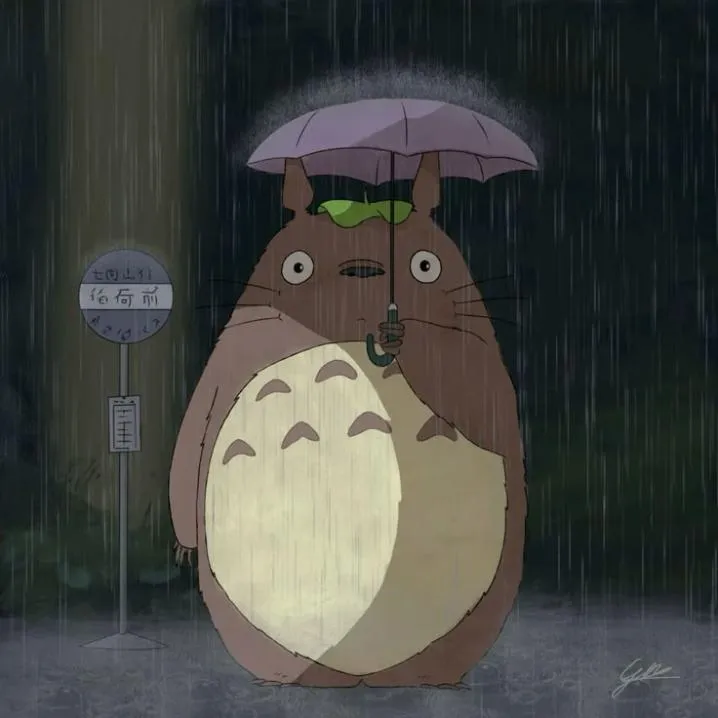 Totoro PFP #10 (dark, rain)