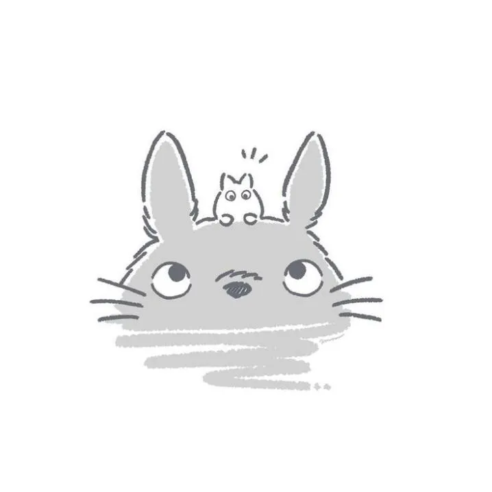 Totoro PFP #11 (cute, drawing, grey)