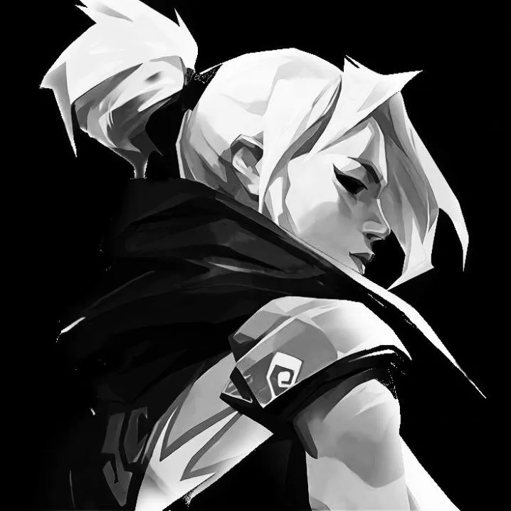 Valorant PFP #7 (black and white, dark, jett)