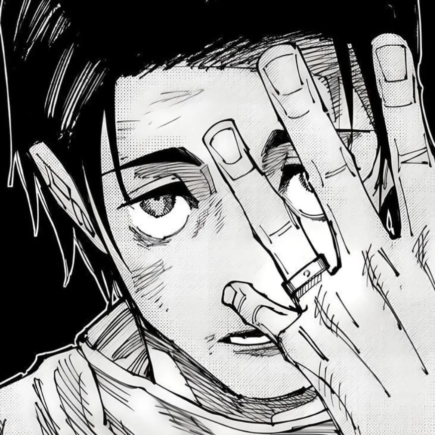 Yuta PFP #3 (black and white, manga)