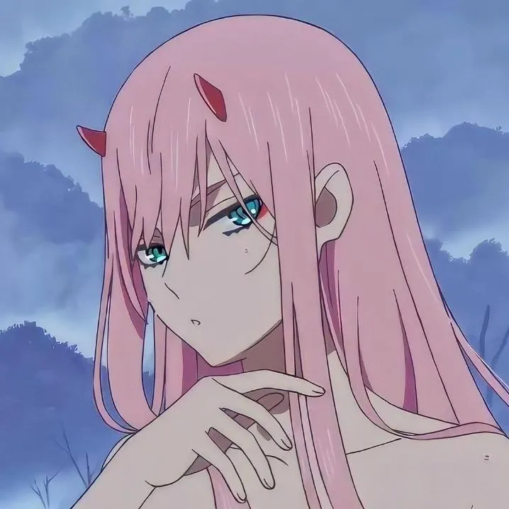 Zero Two PFP #14 (aesthetic, blue)